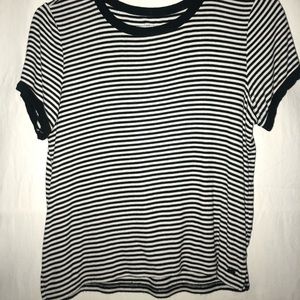 Black and white striped tee
